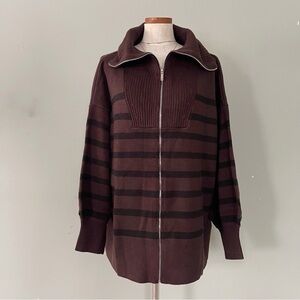 WeWoreWhat Maroon oversized zip cardigan heavy knit Large